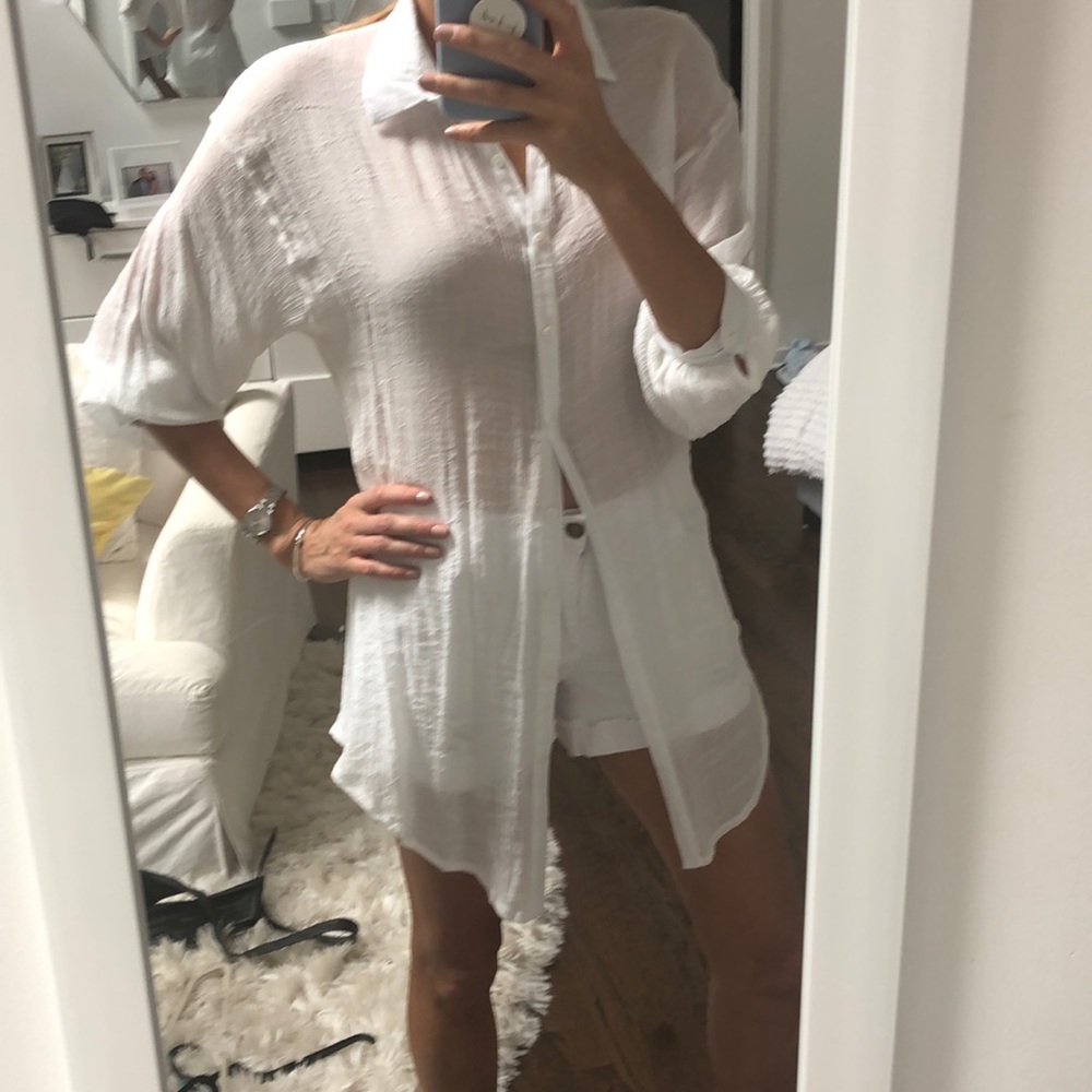 Gauzy button down
